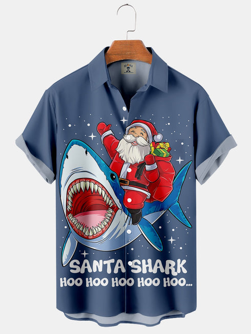 Men's Christmas Funny Graphic Short Sleeve Hawaiian Shirt